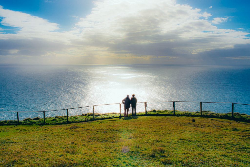 Couple enjoying the scenic view over ireland